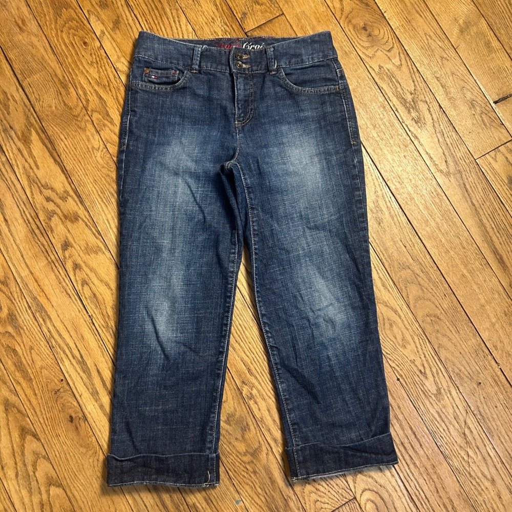 Tommy Hilfiger Hope Crop Dark Wash Cuffed Denim Jeans Blue Size 2